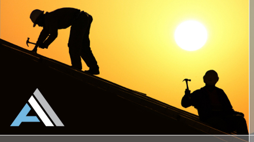 Roofers and sunset in Rolling Hills