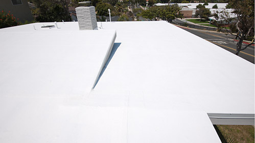 Modified torch roof with Apoc 252 white elastomeric coating, Redondo Beach