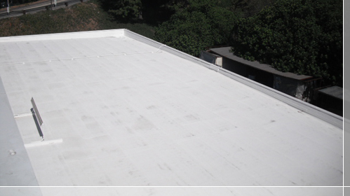 Residential built up roofing system with Apoc 252 Elastomeric coating, Title 24
compliant - Beverly Hills